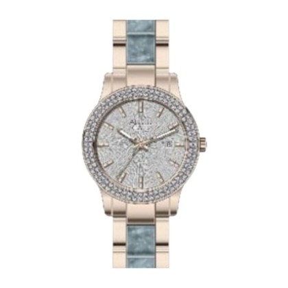 Alexandre Christie ALCWLDBRGLB1 Blue Dial Rose Gold Stainless Steel Strap Analog Women Watch